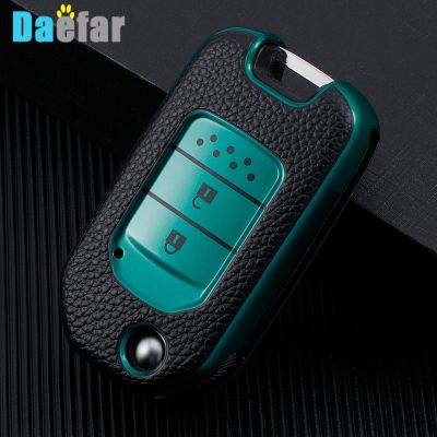 huawe TPU Leather Car Key Case Shell Cover Fob For Honda Civic HRV CRV XRV CR-V Crider Odyssey Pilot Fit Accord Protector Accessories