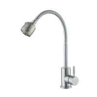 ✢﹍✌ China factory 304 stainless steel kitchen faucet mixer modern brushed nickel 360 degree swivel flexible hose kitchen sink faucet