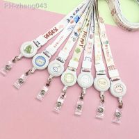 Retractable Badge Reel ID Card Yoyo Credential Holder Carabiner for Staff Doctor Students Nurse Anti-lost Keychain with Lanyard