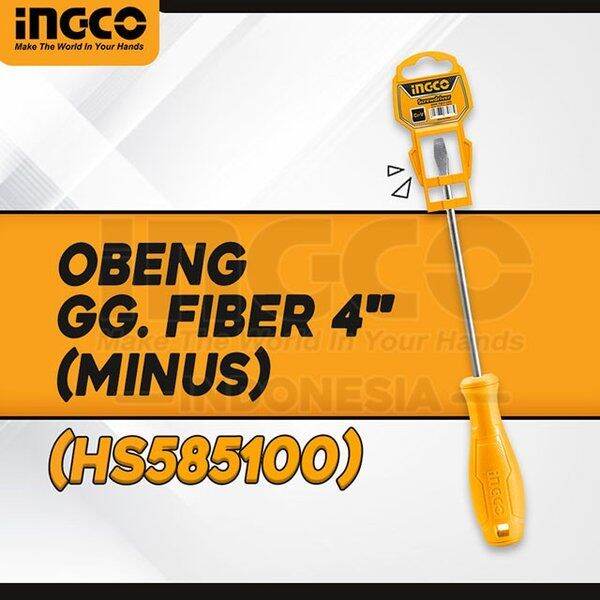 Obeng Minus Gagang Fiber INGCO HS585100 4 Inch Gagang Anti Slip Obeng ...
