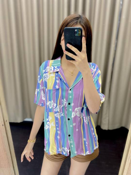 ลดราคาเสื้อฮาวาย-เนื้อผ้าสปัน-นุ่ม-เบา-ใส่สบาย-ใส่เที่ยวสวย