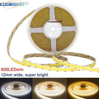 สติ๊กเกอร์แปะ16ig3506 Chegada 600 Led/m COB Strip,12มม. Largura 24V 3000K 4000K 6000K เทป FOB 10M 20M Para Iluminação De Decorão