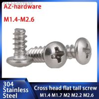 ◄✷☍  GuHua 304 Stainless Steel Cross Round Head Flat Tail Self Tapping Screws PB Philip  39;s Pan Head Flat End Wood  Screw M1.4-M2 50pcs