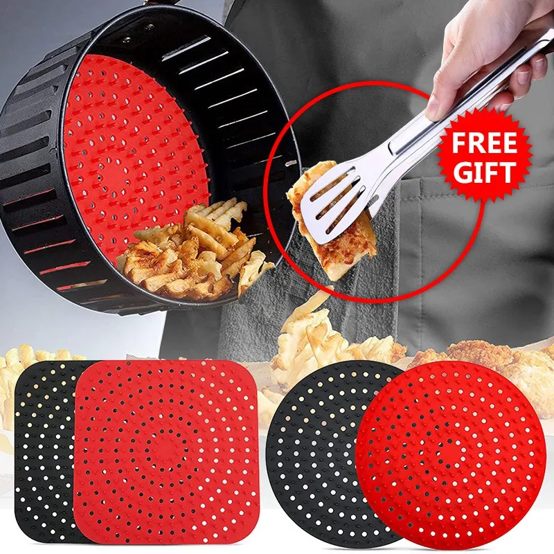Air Fryer Silicone Kitchenware, Air Fryer Liner, Trivet Mat, Tongs