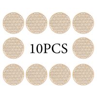 【CC】 10pcs/lot  of Wood Round Carved Coaster Stone Set Mats