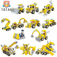 TS【ready Stock】Construction Engineering Vehicle Building Blocks Toys Plastic Small Particles Diy Assembled Toys For Birthday Gifts【cod】