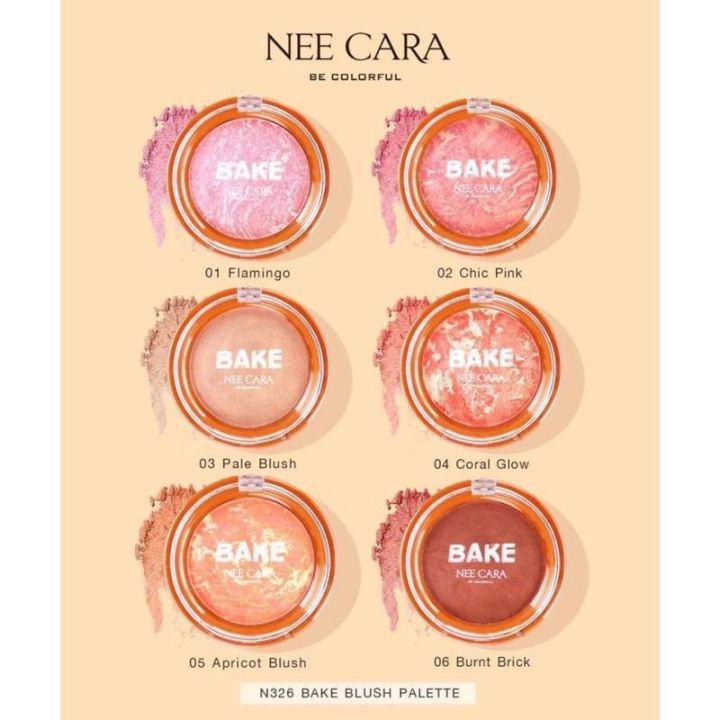 nee-cara-bake-blush-on-palette-นีคาร่า-บลัชออน-บลัชออนคุ้กกี้-บลัชออน-ปัดแก้ม-ชิมเมอร์-n326