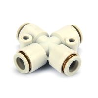 KQ2TY/KB2TY06-04 cross four-way 2-diameter pneumatic PU air pipe connector fast insert fast plastic connector  jointer Q309 Pipe Fittings Accessories