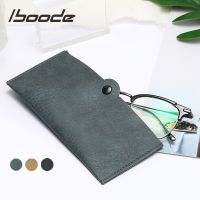 iboode Waterproof Leather Eye Glasses Bag Case Simple Soft Solid Reading Glasses Storage Bags Pouch Eyewear Storage Organizer