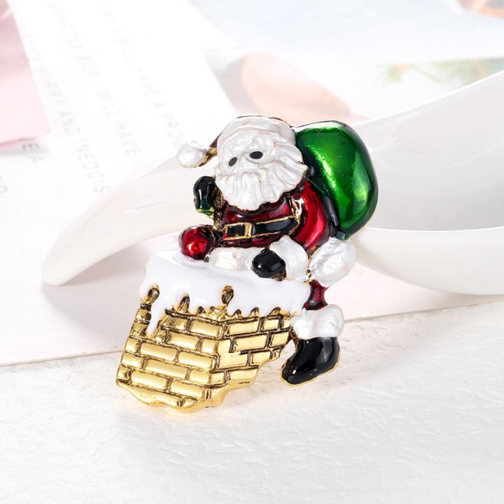 lijing-เข็มกลัดตุ๊กตาคริสต์มาสน่ารักสำหรับผู้หญิงแฟชั่น-snowman-santa-tree-bells-เข็มกลัด-pin-ของขวัญคริสต์มาส-accessories