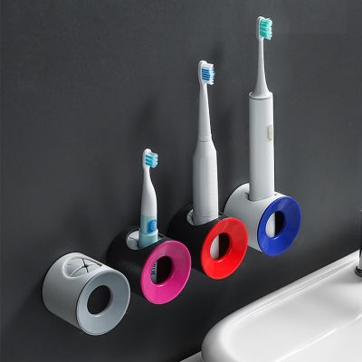 อุปกรณ์ห้องน้ำที่วางแปรงสีฟันไฟฟ้าติดผนังชั้นวางแปรงสีฟันตะขอจัดเก็บห้องน้ำออแกไนเซอร์ Salle De Bain