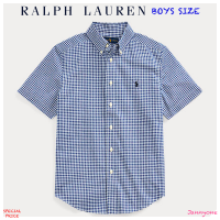 RALPH LAUREN GINGHAM COTTON POPLIN SHIRT ( BOYS SIZE 8-20 YEARS )