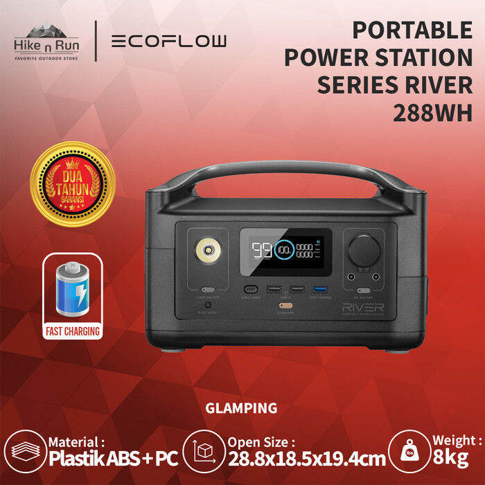 POWER STATION PORTABLE ECOFLOW RIVER 288Wh Lazada Indonesia