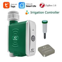 Tuya SmartLife Zigbee Garden Watering Timer Smart Sprinkler Drip Irrigation System เครื่องบันทึกการไหลของน้ำในตัว Water Controller