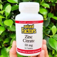 ซิงค์ คีเลต Zinc Citrate 50 mg 90 Tablets (Natural Factors®) Healthy Skin &amp; Immune Function