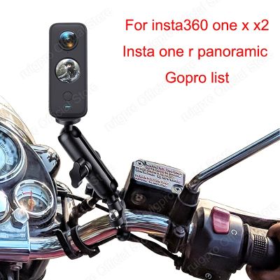 ที่ยึดกล้องติดจักรยานรถจักรยานยนต์ขาตั้งโลหะยึดกระจกสำหรับ Gopro11 OSMO Action Insta 360หนึ่ง R X X2อุปกรณ์เสริม