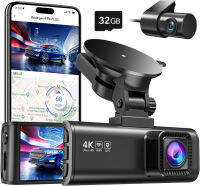 REDTIGER Dash Cam Front Rear, 4K/2.5K Full HD Dash Camera for Cars, Free 32GB SD Card, Built-in Wi-Fi GPS, 3.18” IPS Screen, Night Vision, 170°Wide Angle, WDR, 24H Parking Mode