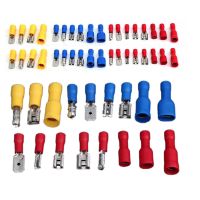 120pcs Insulated Wire Electrical Connector Combo Ring Flat Quick Disconnect Crimp Marine Automotive Cable Terminals