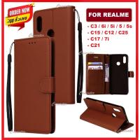 ? ราคาส่งทุกชิ้น ? เคสฝาพับ ล็อค เคส Realme C21 / Realme C3 / Realme 5 / 5s / 5i / Realme C17 / Realme 7i / Realme C15 / C12 เคสฝาพับหนัง เคสกันกระแทก เคสโทรศัพท