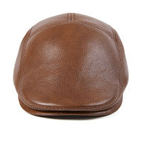 LA Special ผู้ชาย Beret หมวกแบน Irish Newsboy Cowskin ของแท้หนังฤดูใบไม้ร่วงฤดูหนาว Warm British ปรับ Ivy ชายหมวก