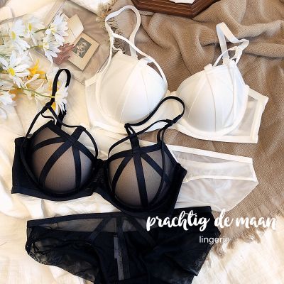 （A So Cute） FashionHollow Out BraPanties SetColor ชุดชั้นในเซ็กซี่ Deep V Push Up BrassiereWomen ชุดชั้นใน Plus ขนาด C D