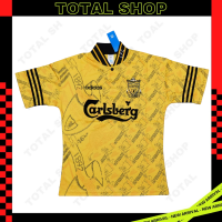 เสื้อลิเวอร์พูลย้อนยุค 1994/96 เสื้อลิเวอร์พูล Carlsberg yellow เสื้อบอลลิเวอร์พูลรุ่นเก่า