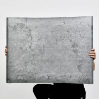 ™◇ Vinyl Cement Gray Wallpaper Modern Waterproof Removable Self Adhesive Wallpaper For Living Room Bedroom Kitchen Bathroom Home D