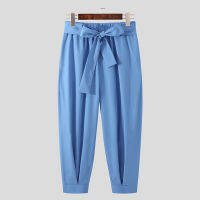 New Mens Stylish Solid Color Pants Drawstring Casual Harem Trouser Chinomens Loose Wide Leg Pants Trousers S-5XL INCERUN