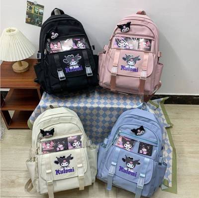 Sanrio Kuromi Cinnamon Backpack for Women Men Student Large Capacity Printing Personality Multipurpose Female Bags