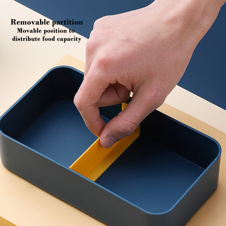 กล่องเบนโตะไมโครเวฟอาหารเย็นกล่องเก็บอาหารที่มีช่องที่สามารถเคลื่อนย้ายสลัดผลไม้ภาชนะบรรจุอาหารกล่อง-gadgets-ครัว