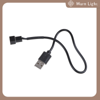 Warm Light USB 2.0 A MALE TO 3-PIN/4-Pin Connector ADAPTER CABLE สำหรับ5V Computer PC Fan