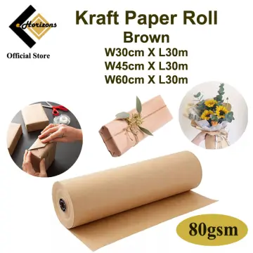 China 30 Meters Brown Kraft Wrapping Paper Roll for Wedding Birthday Party Gift Wrapping Parcel Packing Art Craft