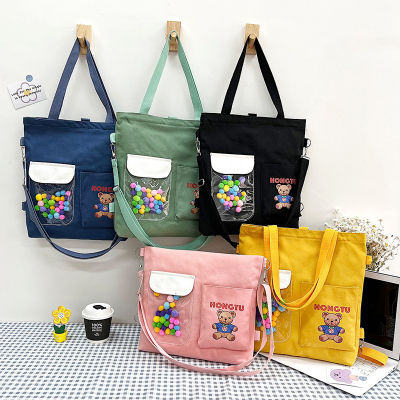 2022 Summer New Large Capacity Canvas Student Make-Up Class Daily Shopping All-Match Cute Niche Shoulder Crossbody Womens Bag