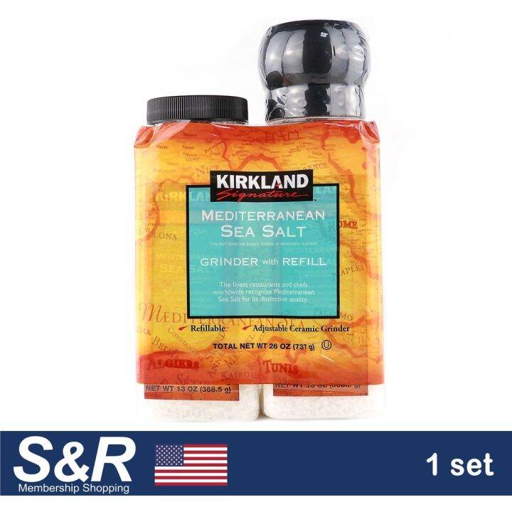 Kirkland Signature Mediterranean Sea Salt Grinder with Refill 737g