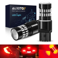 AUXITO 2ชิ้น T20 7443 W21/5W หลอดไฟ Led สำหรับเบรครถไฟสัญญาณเลี้ยวโคมไฟท้ายรถยนต์ถอยหลังสีแดง