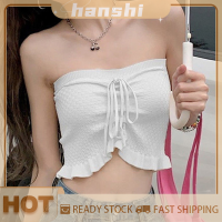 hanshi [2023 new HOT FASHION] lazlook Tank Top ผู้หญิงถัก Crop Tops เซ็กซี่แฟชั่นเสื้อกั๊ก Slim exposed navel Tee ชุดชั้นใน