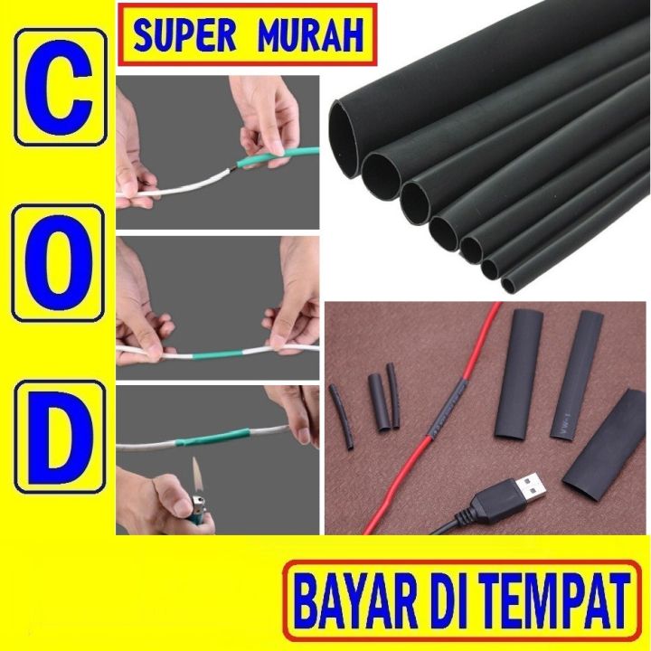 PAC 22H Isolasi Bakar 50 Cm Selongsong Hitam Heat Shrink Tube Slongsong ...