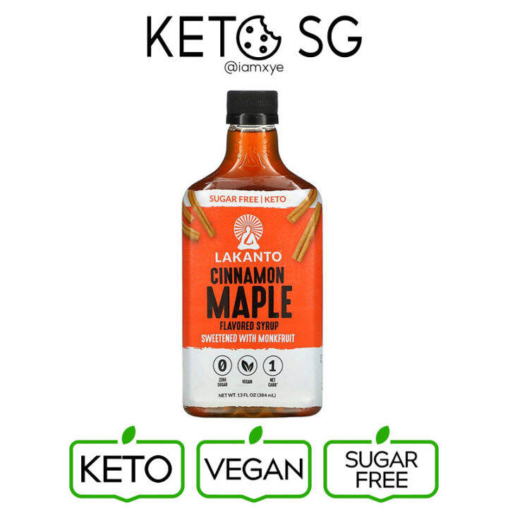 Lakanto Cinnamon Maple Flavored Syrup 13 fl oz (384 ml) Keto Low GI Sugar Free Monkfruit