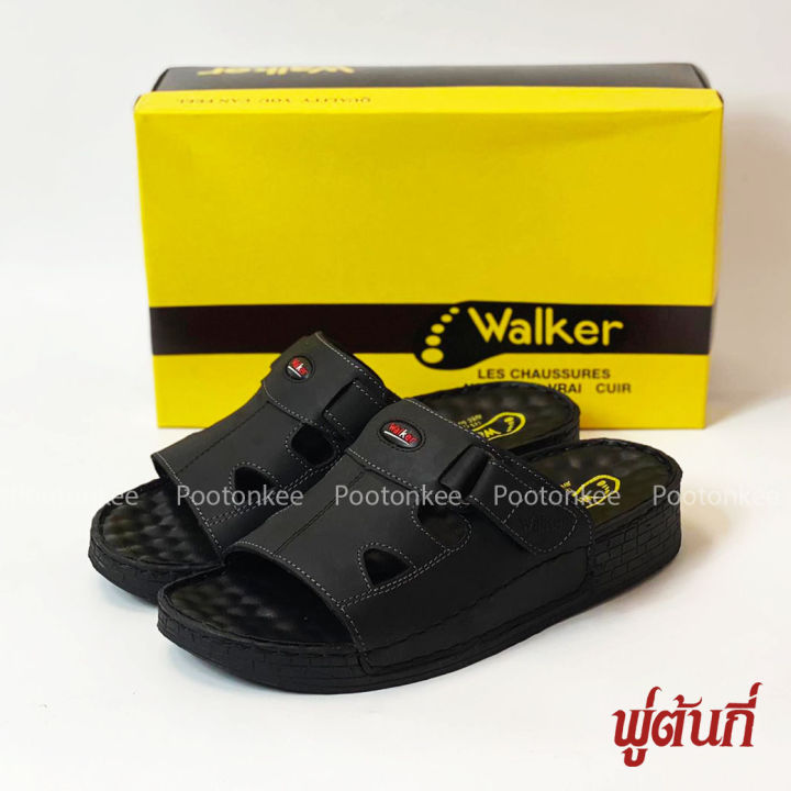 รองเท้า-walker-รุ่น-wb-656-รองเท้าวอคเกอร์-สีดำ-น้ำตาล-รองเท้าแตะหนังผู้ชาย-รองเท้าหนังแท้