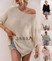 Factory Outlet 2023 Spring And Summer S New WomenS European American Cross -Border Knitted Loose Solid Color