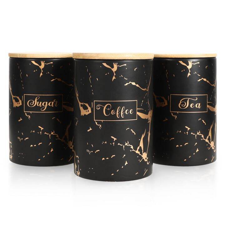 1pcs-airtight-เซรามิคกระป๋อง-crackle-สำหรับกาแฟน้ำตาลชาเกลือข้าวเครื่องเทศเก็บไม้ไผ่ฝาปิด-black