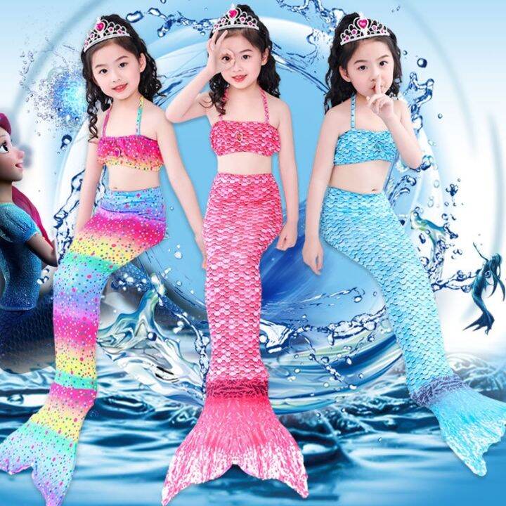 Mermaid Swimming Mermaid Tail Flipper Kids Girls Costume Children ...