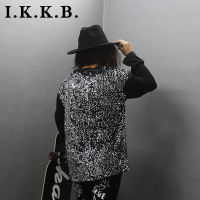 Black heavy industry Sequin sweater mens fall 2020 new loose large personalized Street Korean version of INS fashion coat