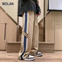 MOLAN กางเกงวอร์มชายกางเกงสแล็คของผู้ชายกางเกงแฟชั่นใหม่กางเกงขาสั้นตรงลำลองของผู้ชาย