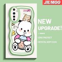 JIUMOO เคสสำหรับ Realme 6 6S Narzo ลาย Pochacco น่ารักใหม่ Colour Macaron โบกขอบกันกระแทกแบบใสนิ่มเคสมือถือโปร่งใสลายกล้องถ่ายรูปความคิดสร้างสรรค์เคสซิลิกาเจลฝาครอบป้องกัน