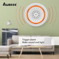 Aubess Zigbee Tuya Wireless Sound Light Sensor Battery Built-in Smart Sensor Built-in Siren Alarm 3 in 1 90DB Sound Light Sensor Household Security Sy