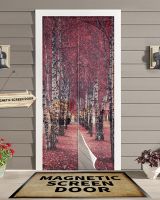 【HOT】✕✧♛ Fallen Leaves Texture Magnetic Net Anti Bug Fly Door Curtains Mesh