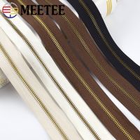 ♧✻ 2/4Meters Meetee 5 Metal Zipper Tapes Decor Endless Zips for Bag Jacket Clothes Luggage Zipper Repair Kits Sewing Accessories