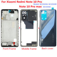 Asal Penuh Bateri Penutup Kaca Perumahan untuk Xiaomi Redmi Nota 10 Pro Pintu Belakang Kes Bingkai Tengah An Kemasyhuran Ganti