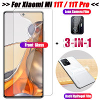 3in1สำหรับ Xiaomi Mi 11T 11T Pro 2021แก้วเลนส์กล้อง + ฝาครอบด้านหลัง Hydrogel ฟิล์ม + กระจกนิรภัยหน้าจอป้องกันบน Xiaomi11t 11Tpro Mi11t